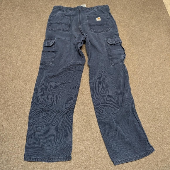 Carhartt FR Fire Resistant Blue Distressed Grunge Pants Men's 36 x 32 - Picture 3 of 8